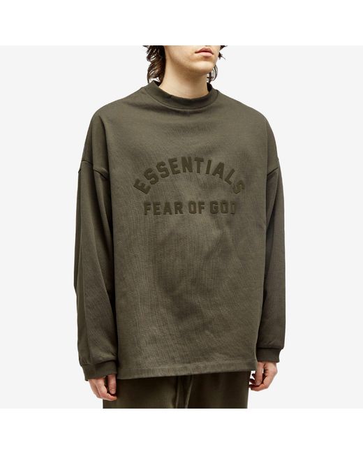 Fear Of God Green Spring Long Sleeve Printed T-Shirt for men