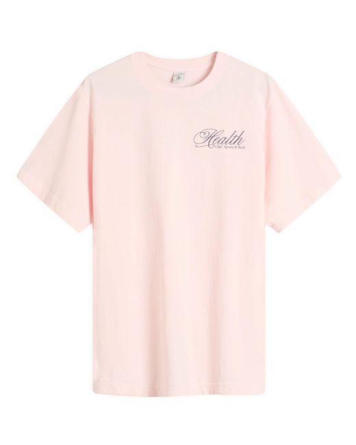 Sporty & Rich Pink Health Script T-Shirt
