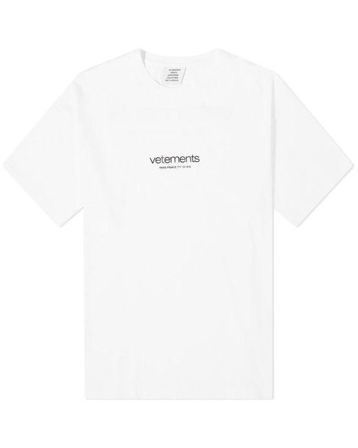 Vetements White Urban Logo T-Shirt for men