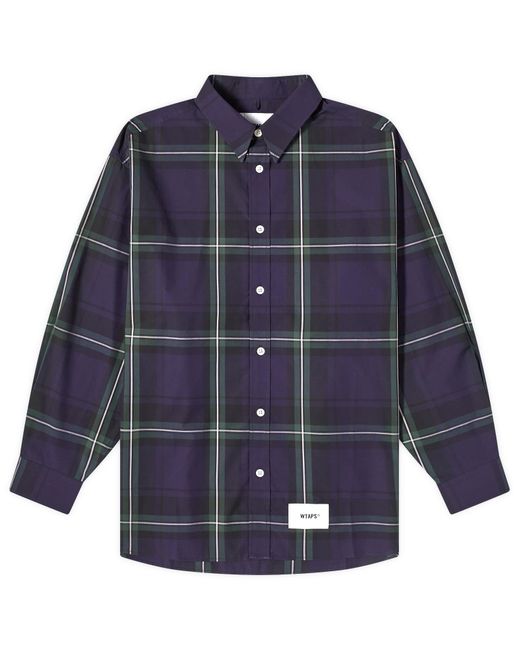(w)taps Blue 04 Checked Shirt for men