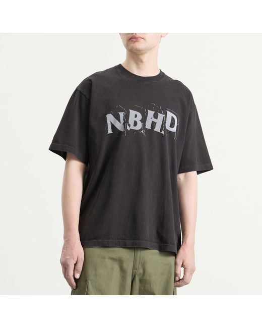 Neighborhood Black Ss-14 Pigment Dyed T-Shirt for men