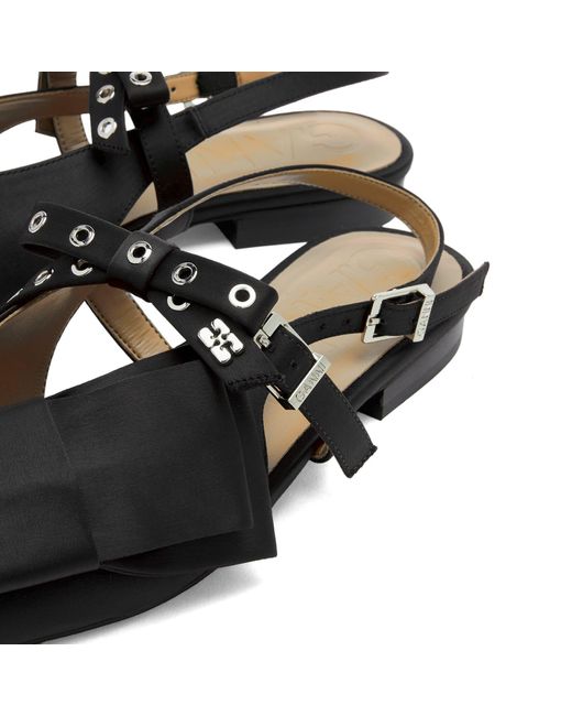 Ganni Black Big Bow Slingback Ballerina