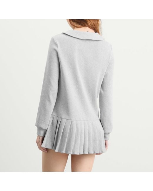 My Mum Made It White Polo Mini Long Sleeve Pleat Dress