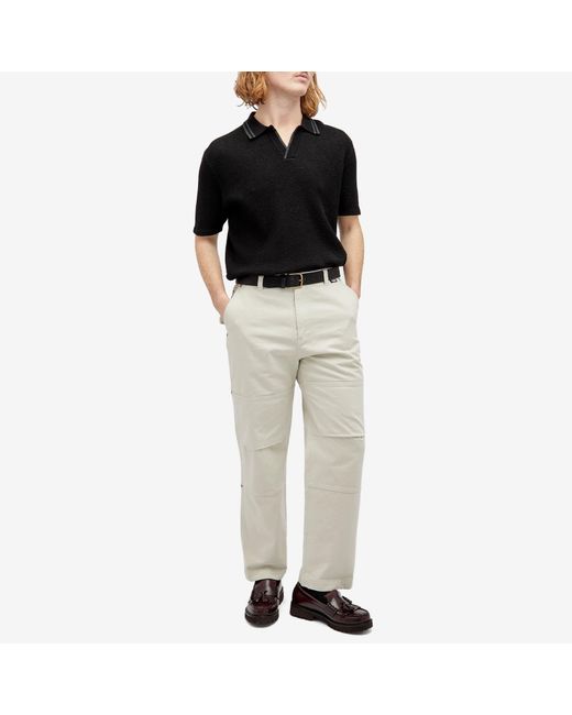 Percival Black Cassette Knit Polo for men