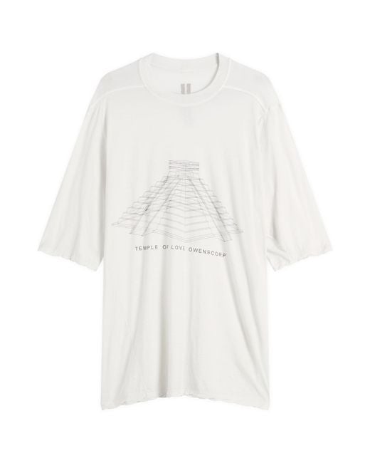 Rick Owens White Temple Of Love Jumbo T-Shirt for men