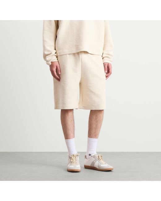 AMI Natural Reversed Non Brushed Fleece Shorts for men
