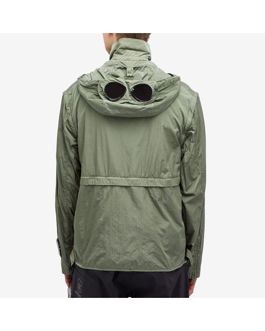 C P Company Green Chrome-R Goggle Utility Jacket for men