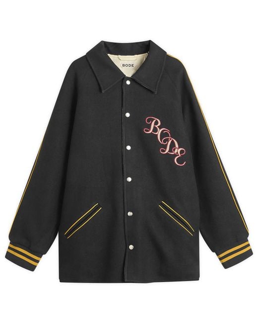 Bode Black Monogram Snap Reversible Jacket for men