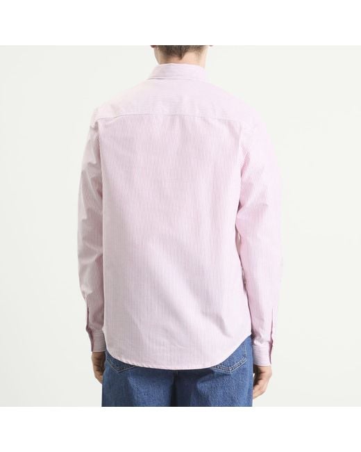 A.P.C. Pink Button Down Stripe Shirt for men