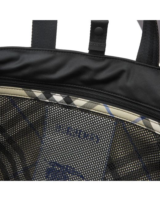 Burberry Black Shielf Logo Nylon Tote Bag for men