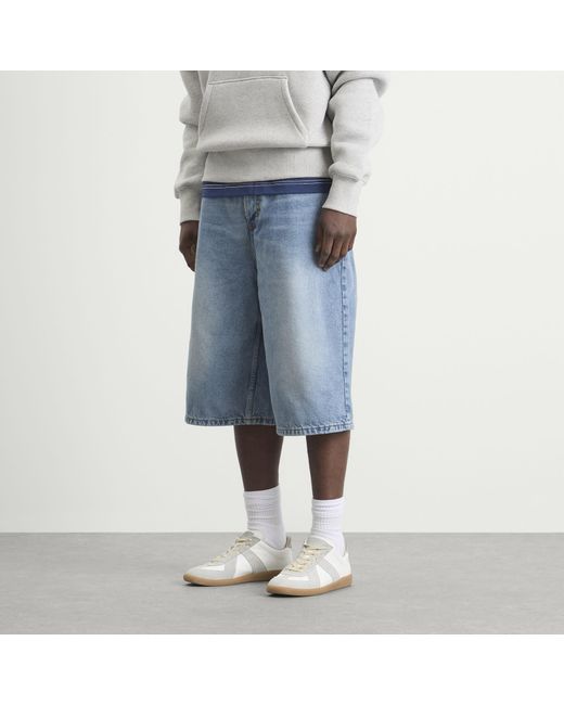 AMI Blue Large Fit Bermuda Shorts for men