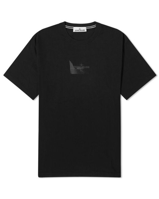 Stone Island Black Reflective Badge Print T-Shirt for men