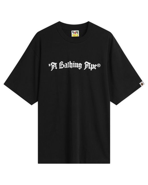 A Bathing Ape Black Gothic Logo T-Shirt for men
