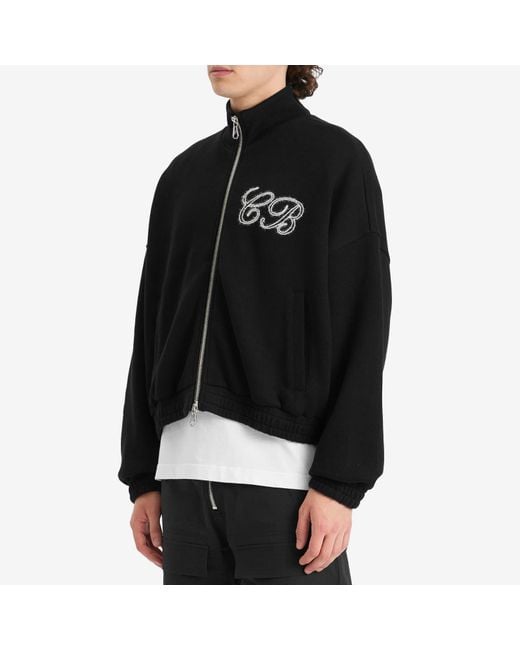 Cole Buxton Black Knitted Track Jacket for men