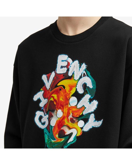 Givenchy Black Paint Logo Sweatshirt for men