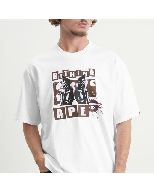 A Bathing Ape White Graffiti Bape Logo T-Shirt for men