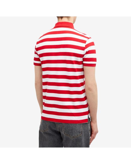 Polo Ralph Lauren Red Bold Stripe Polo Shirt for men