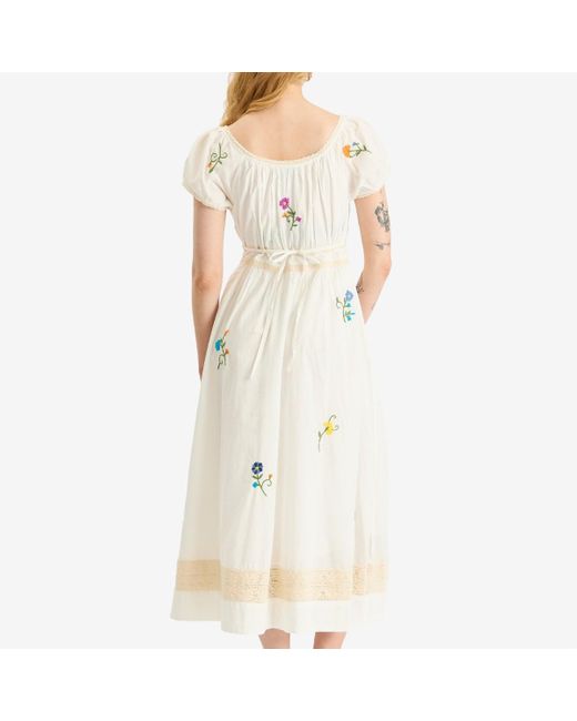 Rixo Natural Alani Ombre Floral Midi Dress