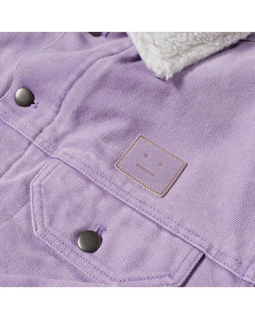 Acne Studios - Face logo canvas jacket - Smoky Purple