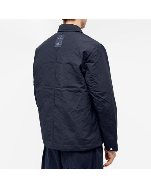 Norse Projects Blue Pelle Waxed Nylon Insulated Jacket for men
