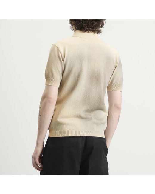 Maison Margiela Natural Knitted Cotton Polo Shirt for men