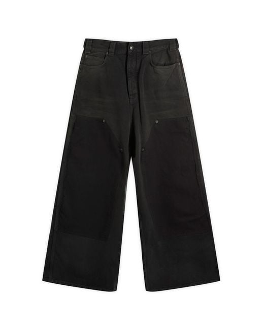 Balenciaga Black Grunge Ripped Off Baggy Trousers for men