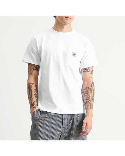 Randy's Garments White Logo Pocket T-Shirt for men