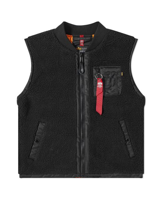 Alpha Industries Black Teddy Fleece Vest for men