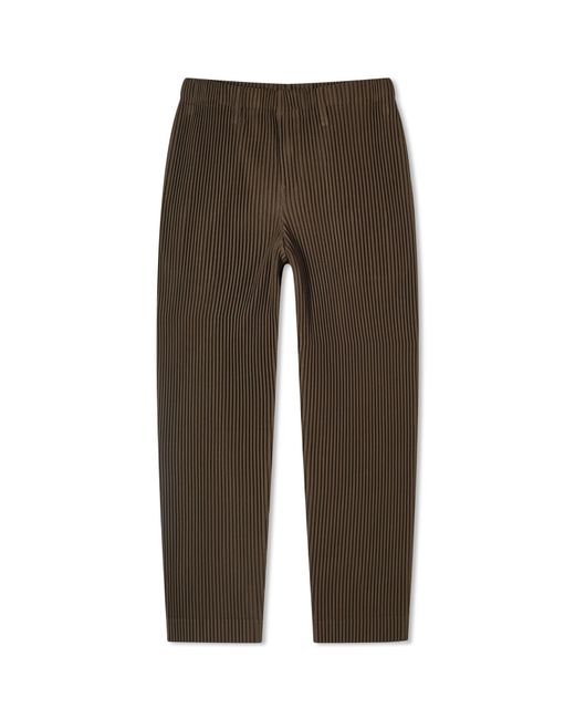 Homme Plissé Issey Miyake Brown Pleated Straight Leg Trousers for men