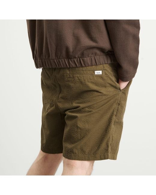 Forét Green Hush Seersucker Shorts for men