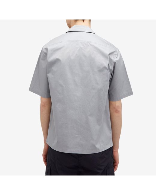 C P Company Gray Metropolis Gabardine S/S Shirt for men