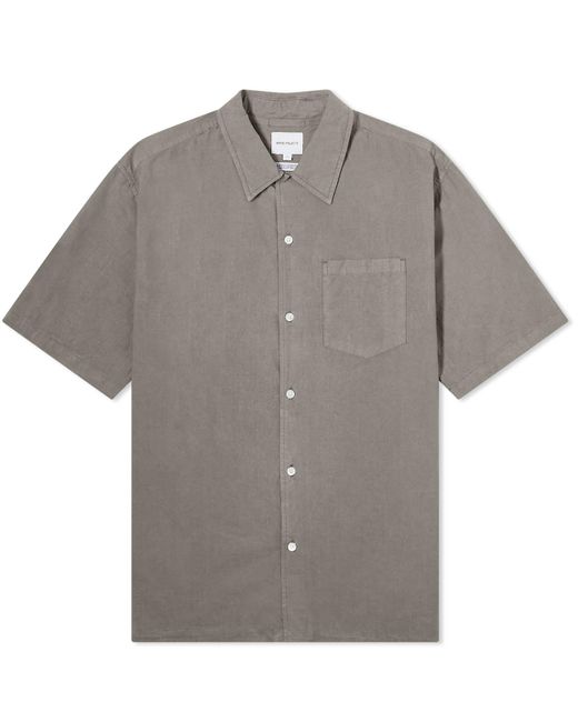 Norse Projects Gray Carsten Tencel Short Sleeve Shirt for men