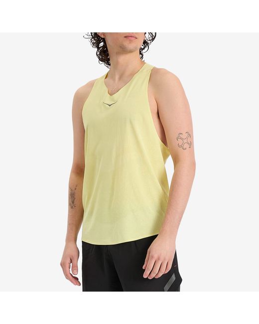 Hoka One One Yellow M Race Day Singlet for men