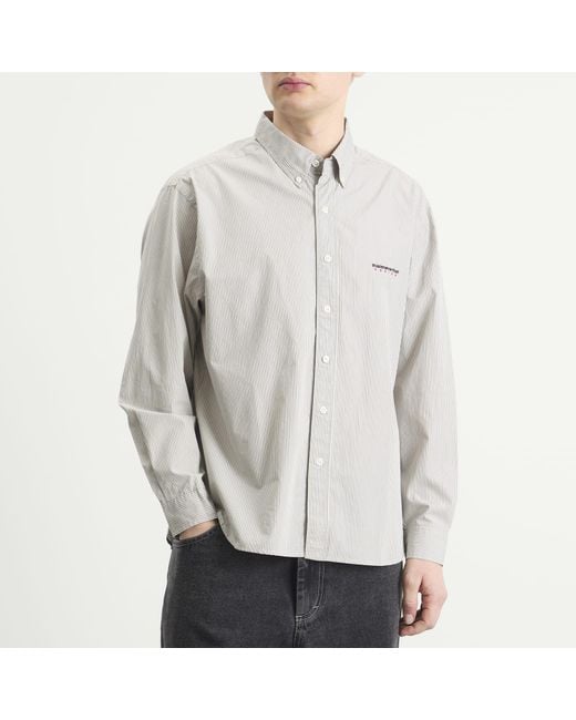 Thisisneverthat White Dsn Striped Shirt for men