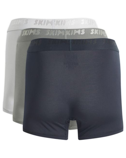 Skims Blue Cotton Boxer Brief 3" for men