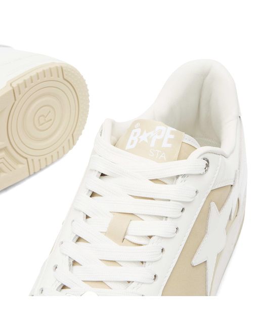 A Bathing Ape White Negative Bape Sta Sneaker for men