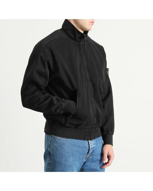 Stone Island Old Effect Harrington Jacket in Black for Men