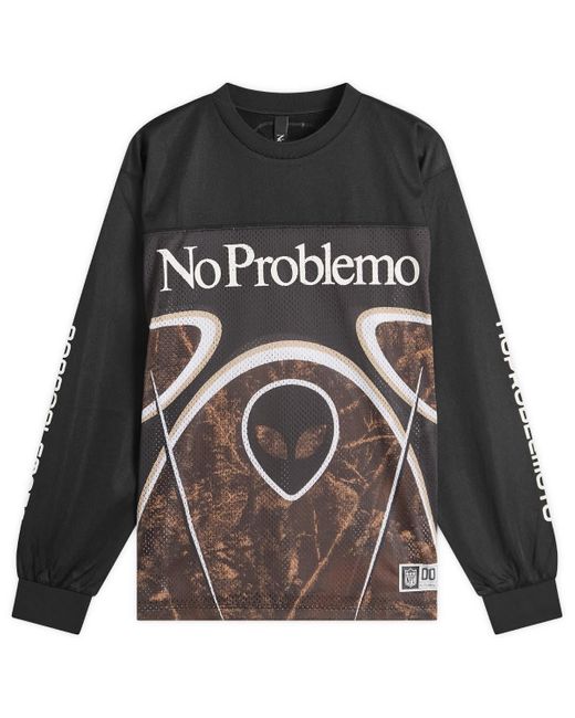 No Problemo Gray Alien Long Sleeve Moto Jersey for men