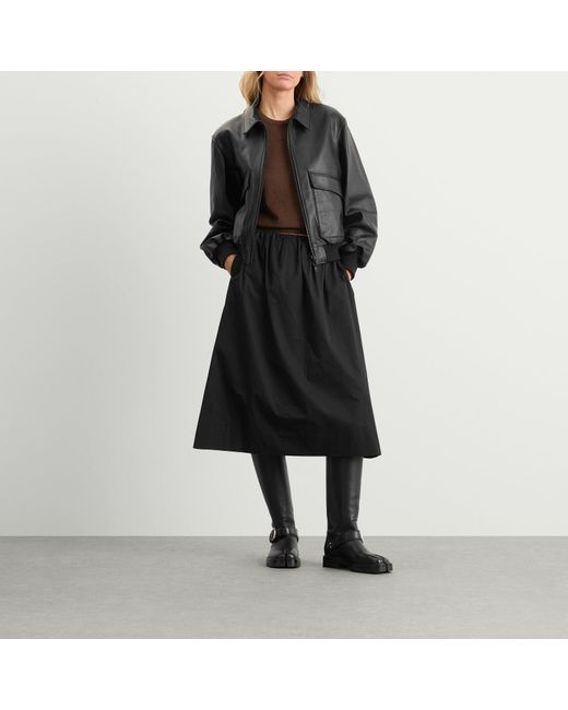 NOTHING WRITTEN Black Classic Leather Flight Jacket