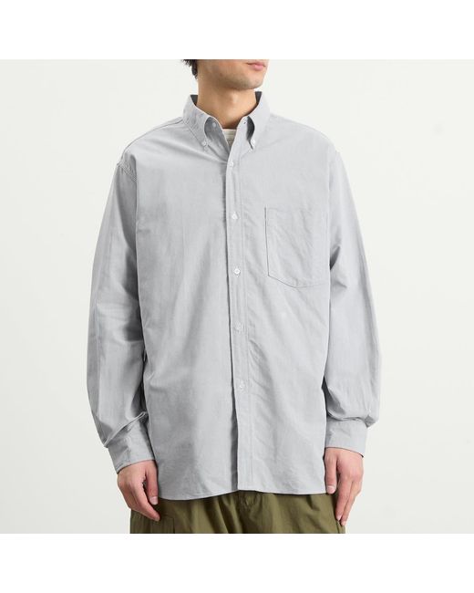 Nanamica Blue Button Down Wind Shirt for men