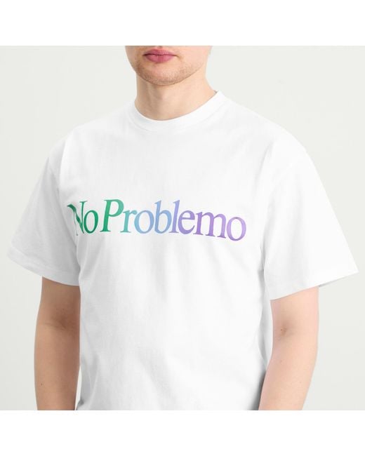 No Problemo White Gradient Logo T-Shirt for men