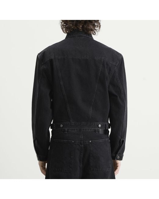 Entire studios Black Shrunken Denim Jacket for men