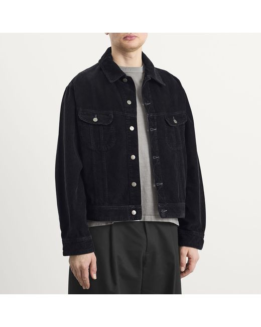 Studio Nicholson Black Derby Double Dye Corduroy Trucker Jacket for men