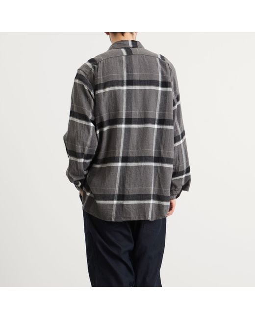 Engineered Garments Gray Brushed Big Plaid Work Shirt for men