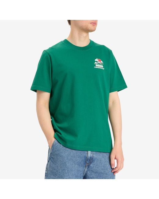 Casablanca Green Montagne Ondulée Screen Printed T-Shirt for men