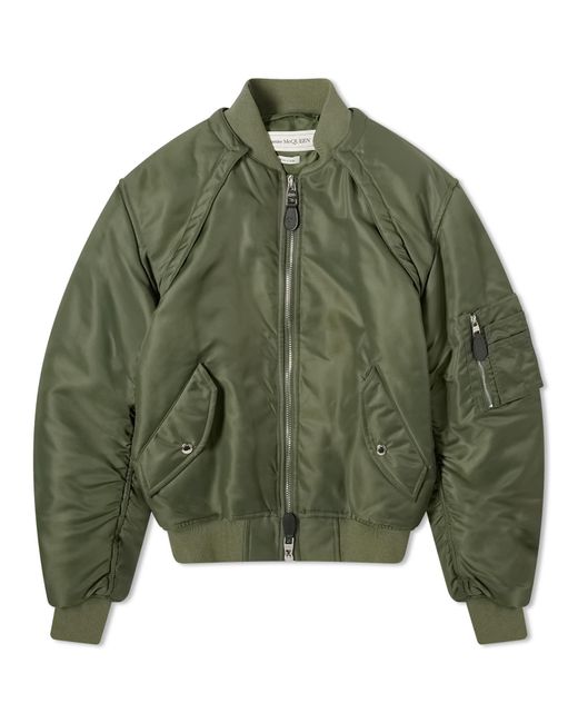 Alexander McQueen Green Harness Sleeve Bomber Jacket for men