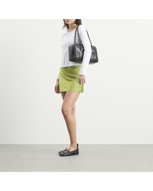 Kijun Green Polka Dot Satin Mini Skirt