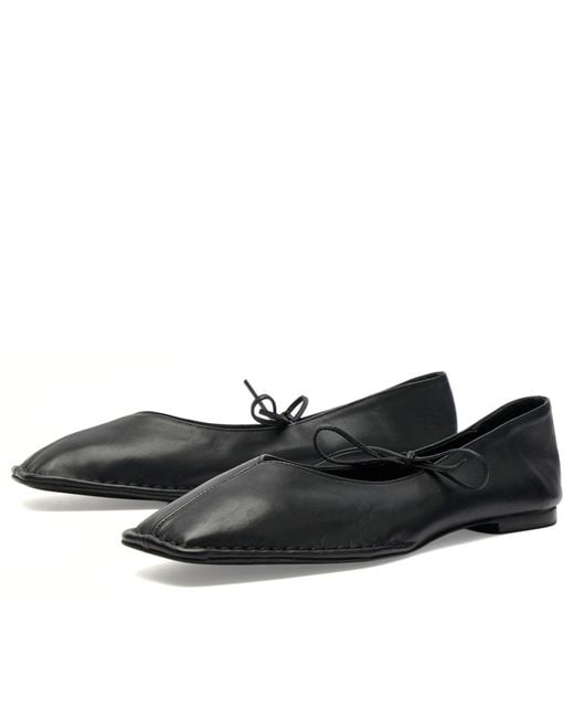 Alohas Black Sway Leather Ballet Flats
