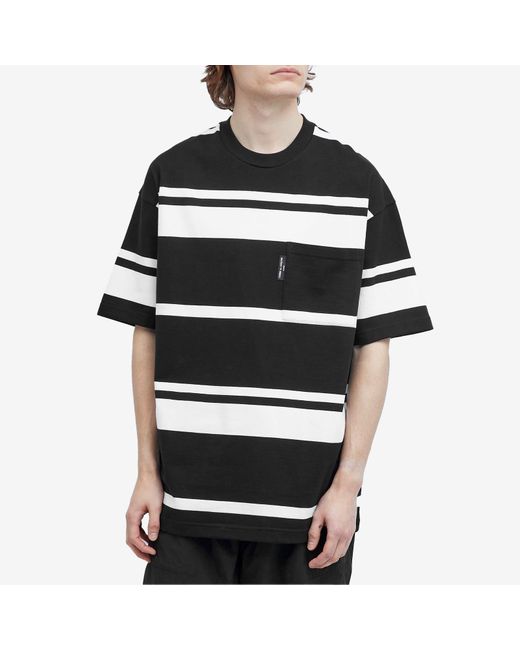 Comme des Garçons Black Horizontal Stripe Pocket T-Shirt for men