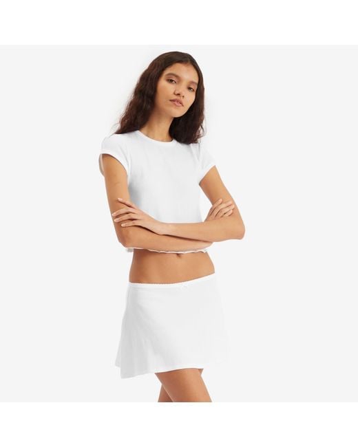 Skims White Drop Needle Pointelle Baby T-Shirt